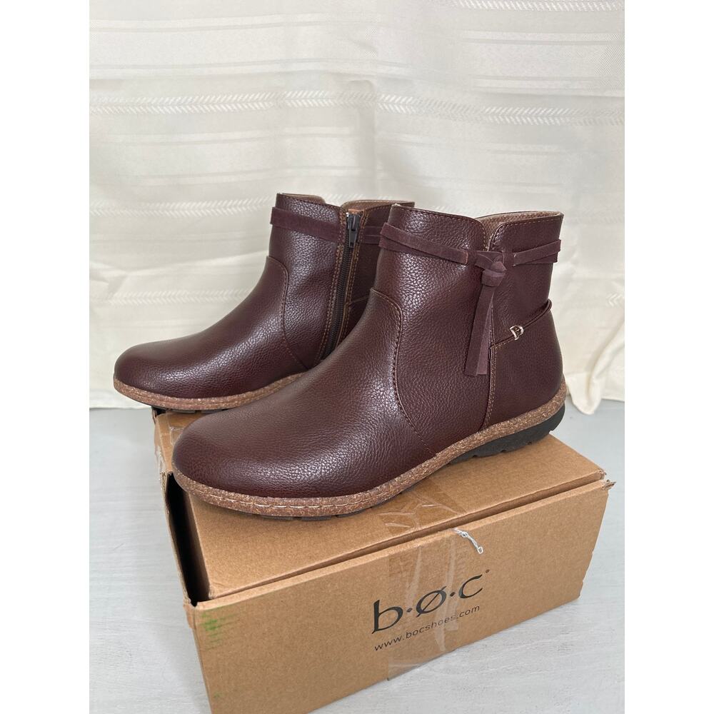 b.o.c. Addi French Ankle Boot Bootie Dark Brown Nubuck Size 8.5M - Picture 10 of 13
